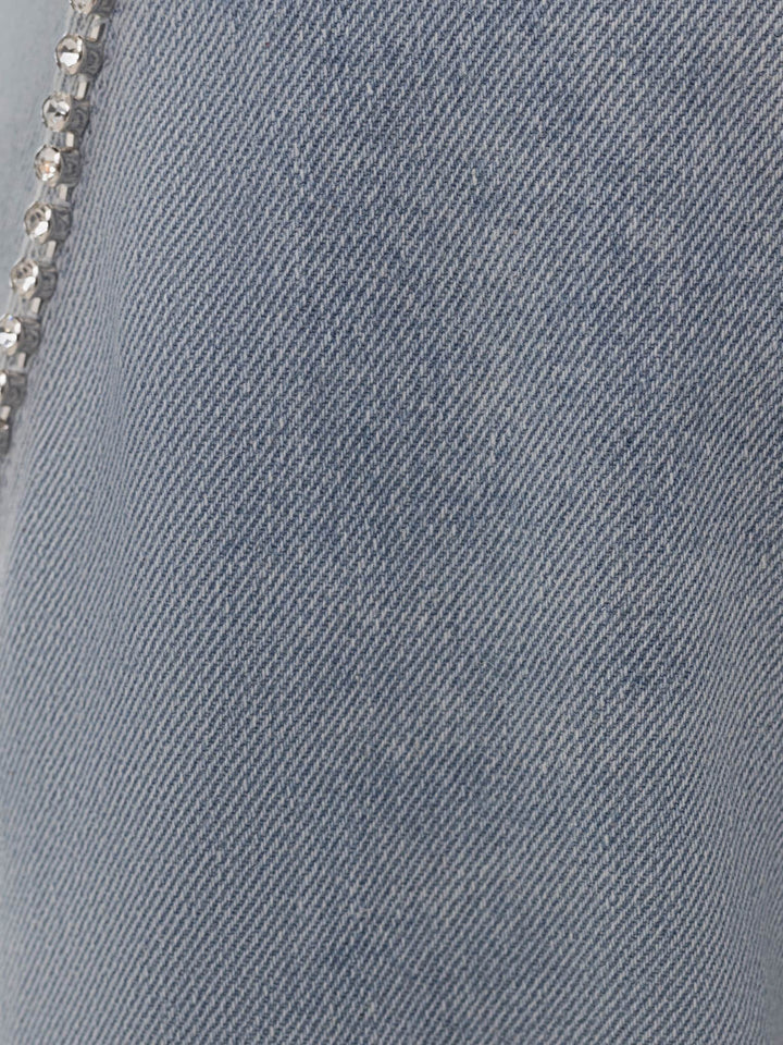 Embellished Wide Leg Cut Out Jeans - IceBreaker