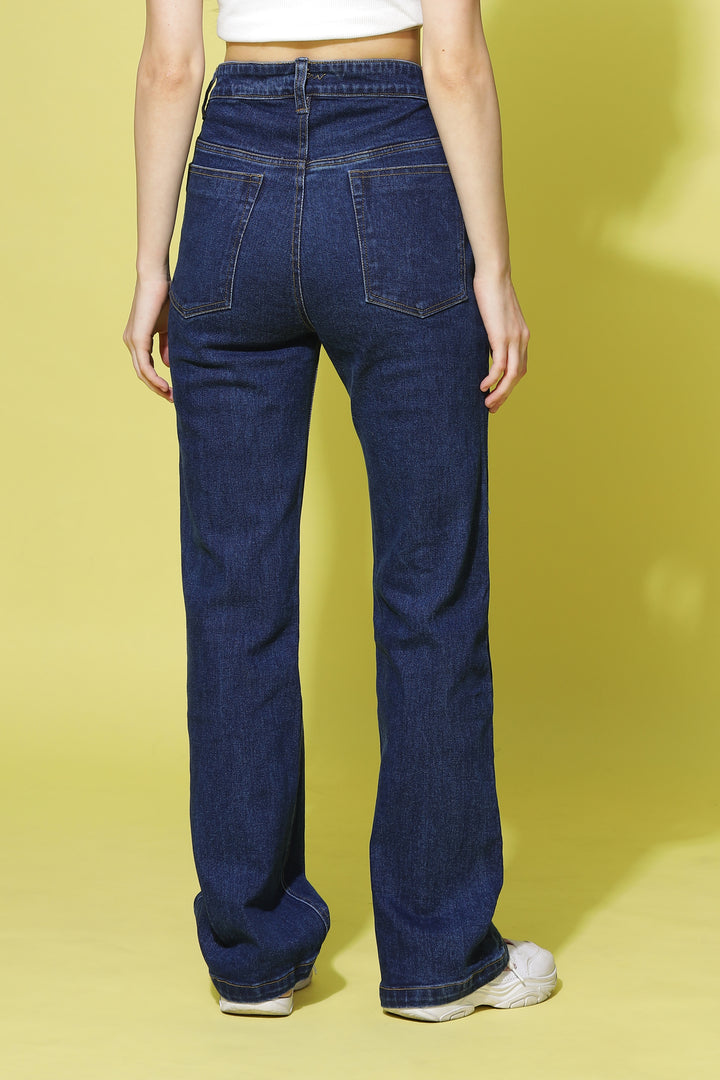 Stone Blue High Rise Flare Jeans