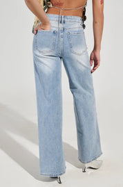 Embellished Butterfly Cut Out Jeans - Nyssa