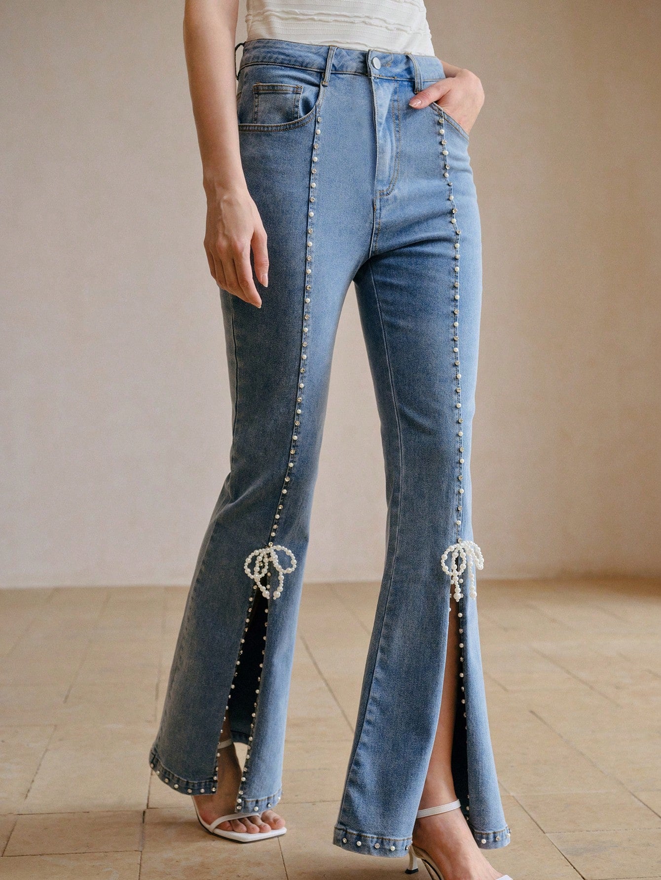 Jade - Rhinestone Embellished Boot Cut Jeans