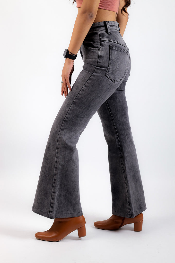 Grey Boot Cut Jeans for Women