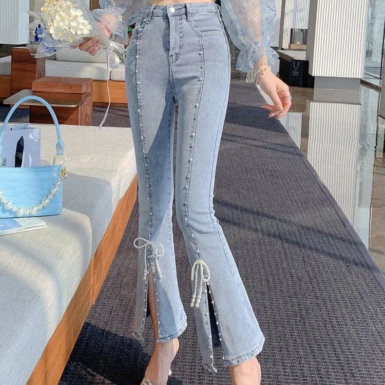Jade - Rhinestone Embellished Boot Cut Jeans