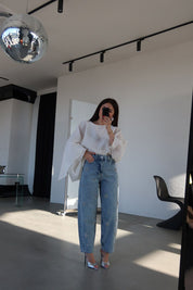 Florice - Rhinestone Embellished Jeans - Ice Blue
