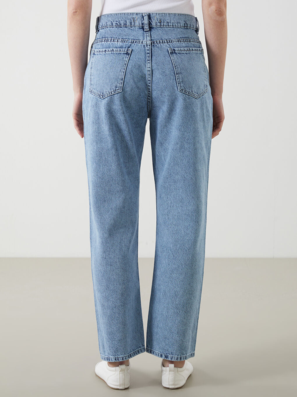 Frost Drop - Rhinestone Embellished Wide Leg Jeans - Ice Blue