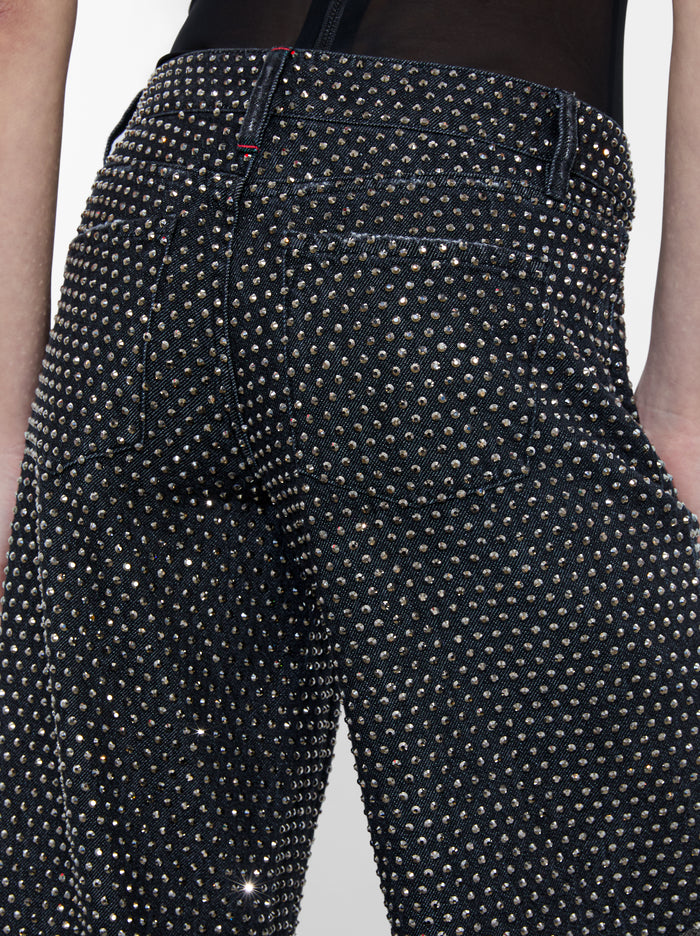 Lunar Lava - Rhinestone Embellished Wide Leg Jeans