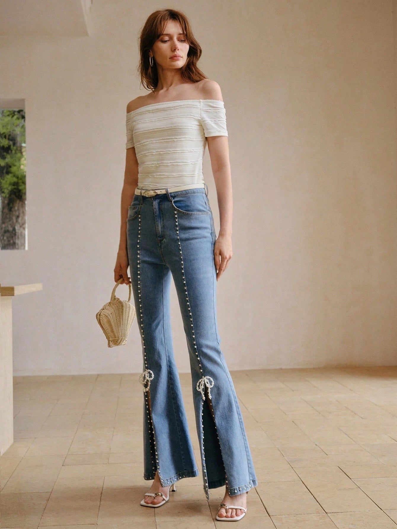 Jade - Rhinestone Embellished Boot Cut Jeans