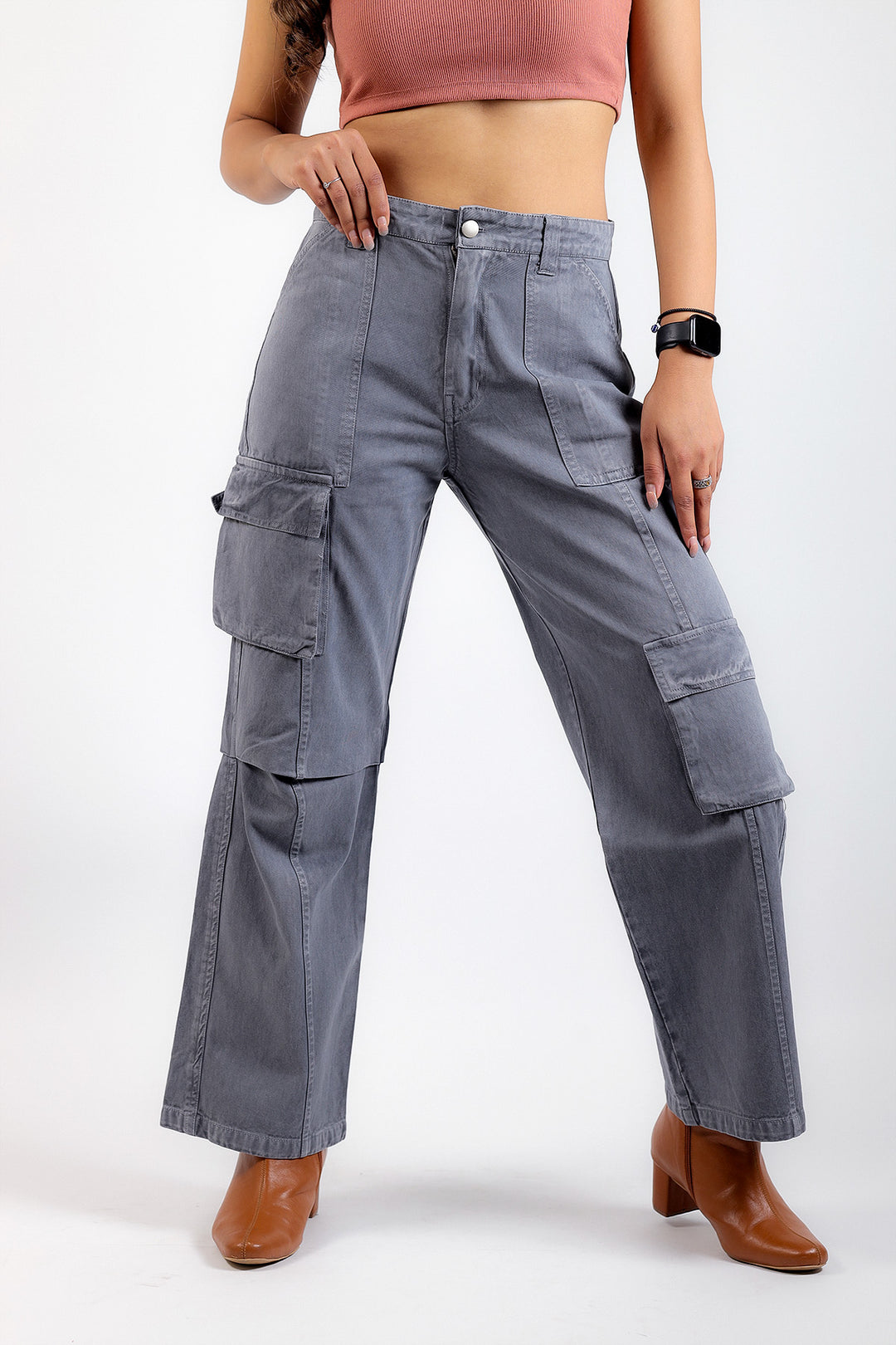 Fashionable Women's Cargo Jeans