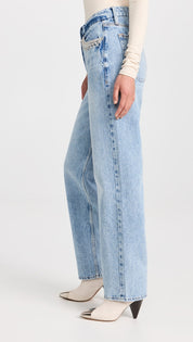 Diva - Rhinestone Embellished Wide Leg Jeans
