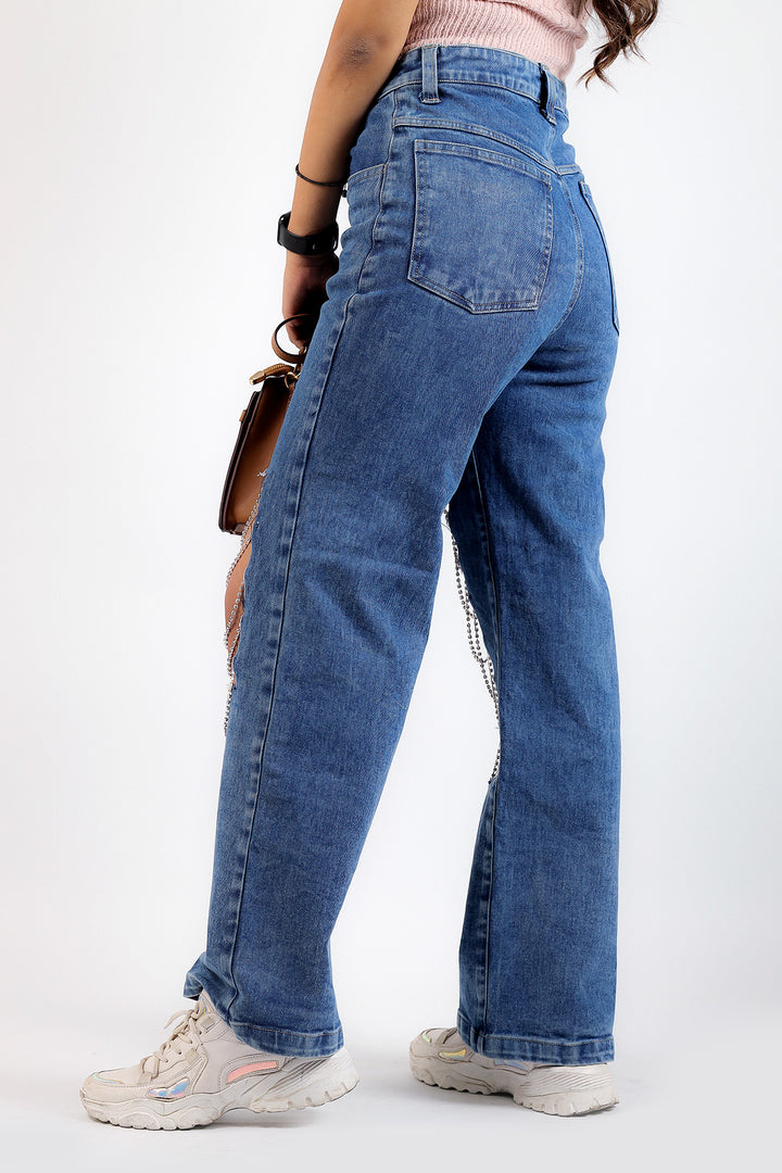 Stylish Rhinestone Jeans