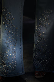 Elara - High Rise Embellished Boot Cut Jeans