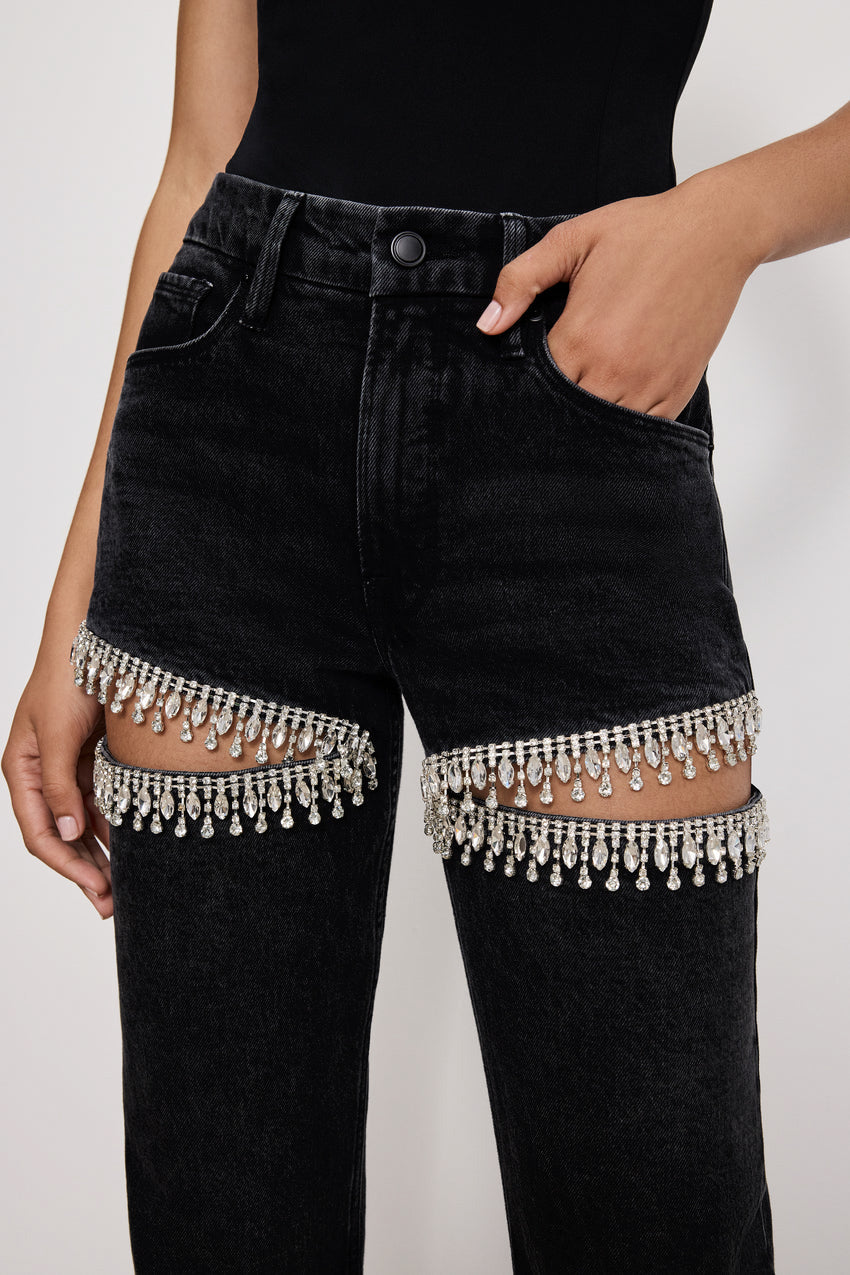 Charlotte- Rhinestone Embellished Cargo Jeans