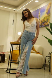 Rumi - Rhinestone Embellished Jeans - Ice Blue