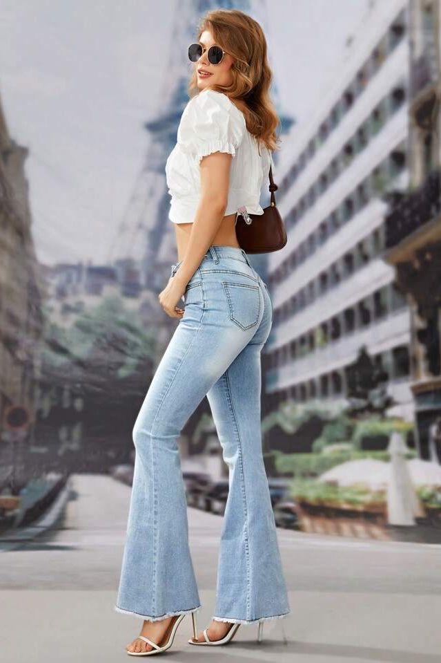 Women's boot cut denim in light wash