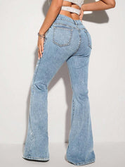 Aurelia - High Rise Embellished Boot Cut Jeans