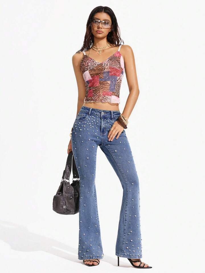 Bianca - High Rise Embellished Boot Cut Jeans