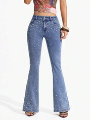 Bianca - High Rise Embellished Boot Cut Jeans