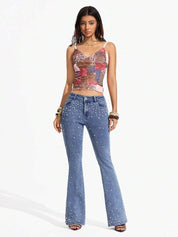 Bianca - High Rise Embellished Boot Cut Jeans