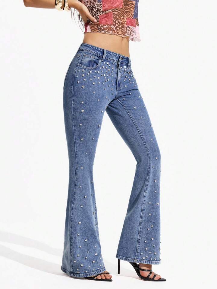Bianca - High Rise Embellished Boot Cut Jeans