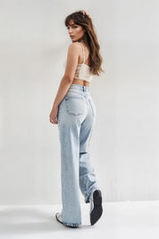 Adore - Rhinestone Embellished Wide Leg Jeans