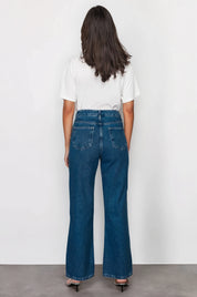 Starry Streak Rhinestone Embellished Wide Leg Jeans