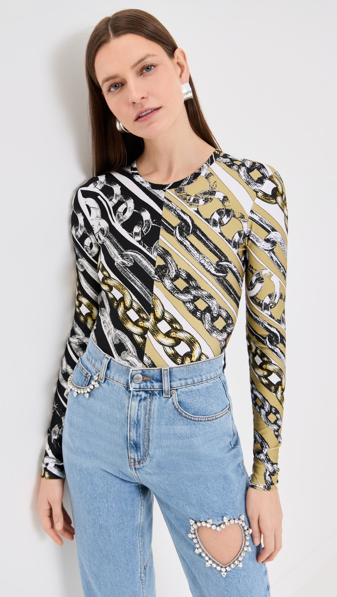 Love Struck Rhinestone Embellished Wide Leg Jeans
