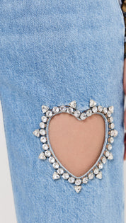 Love Struck Rhinestone Embellished Wide Leg Jeans