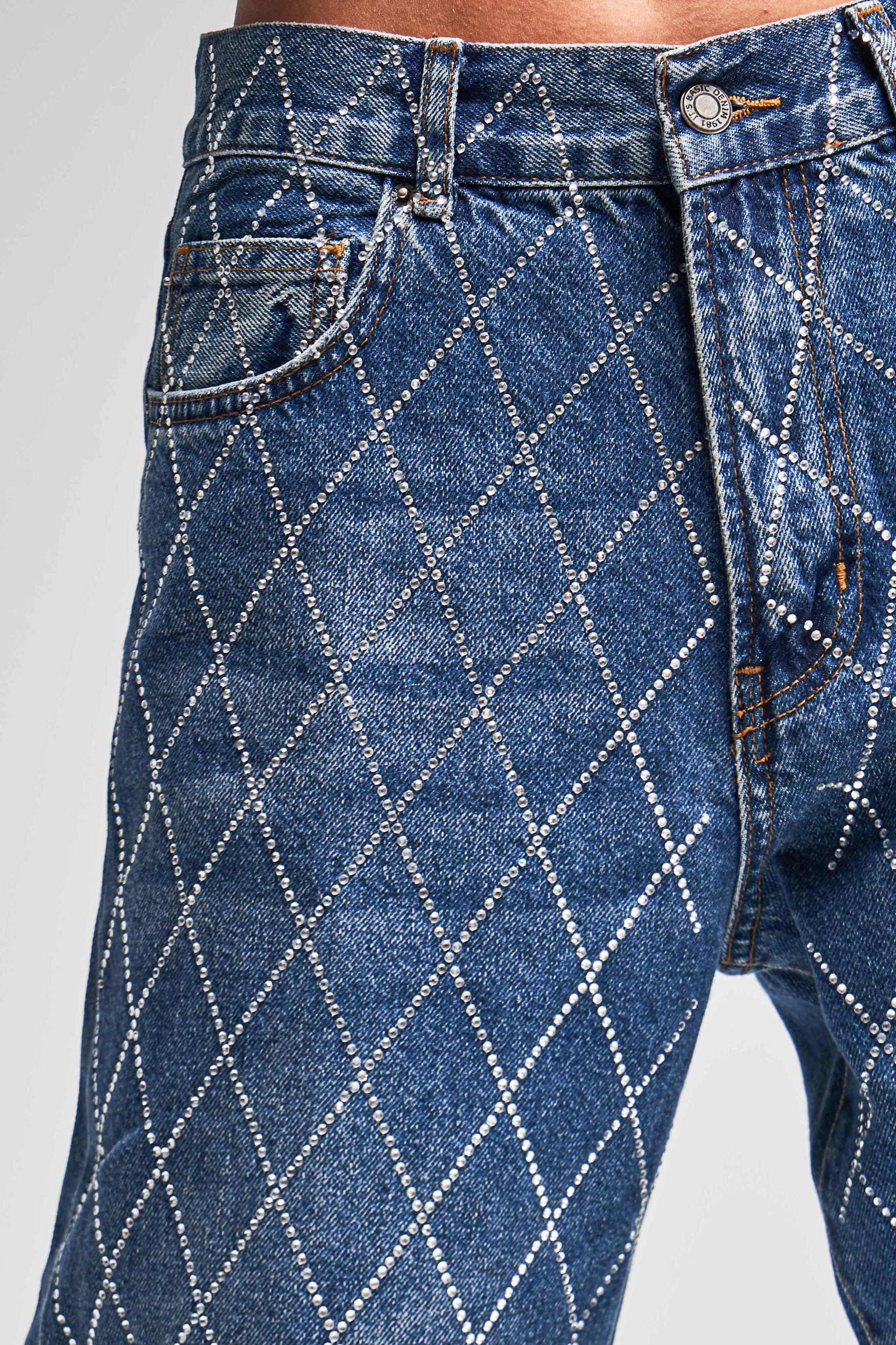 Diamond Daze High Rise Wide Leg Jeans