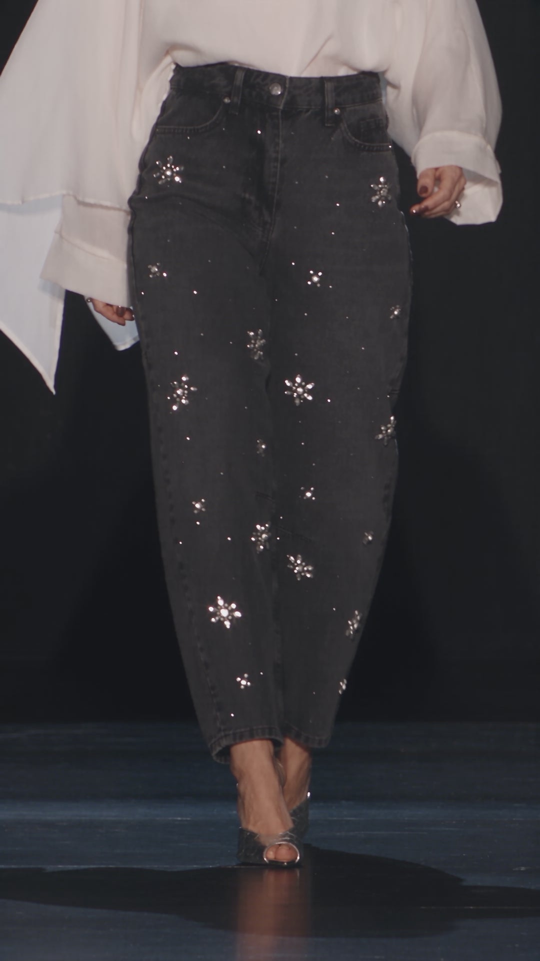Black Dahlia - Rhinestone Embellished Jeans - Black